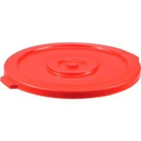 Global Equipment Plastic Trash Can Lid - 32 Gallon Red XDW-L32RD